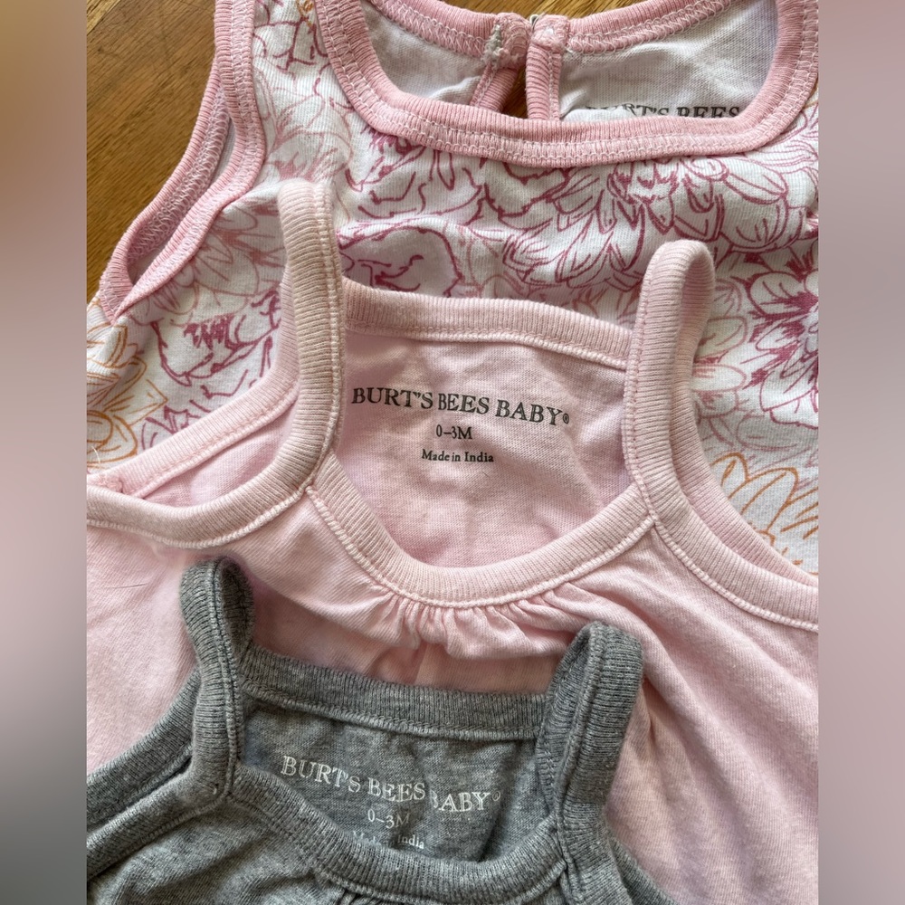 Burt’s Bees bundle 0-3/6 gray and pink